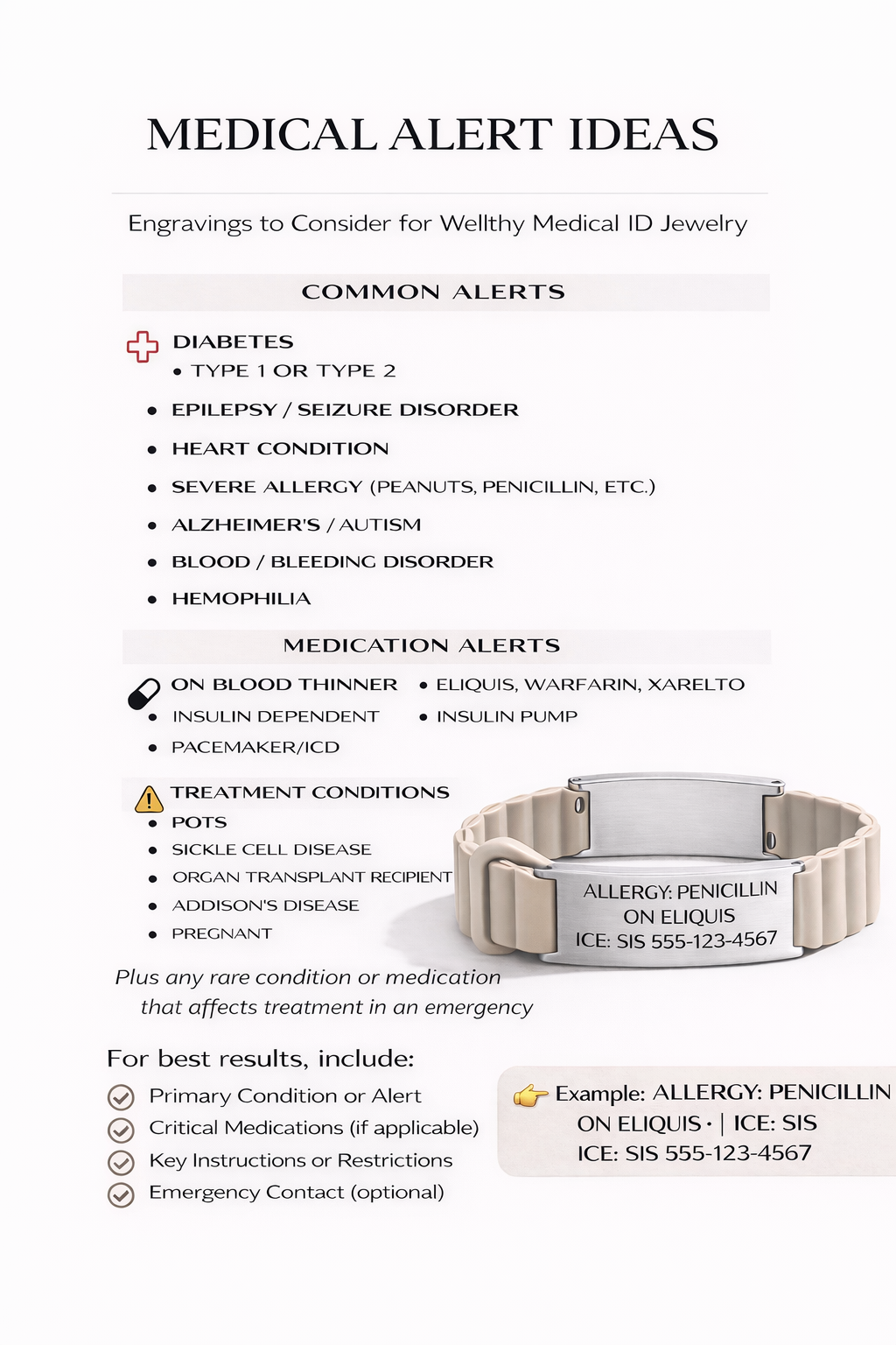 WELLTHY Photo Medical Alert Bracelet